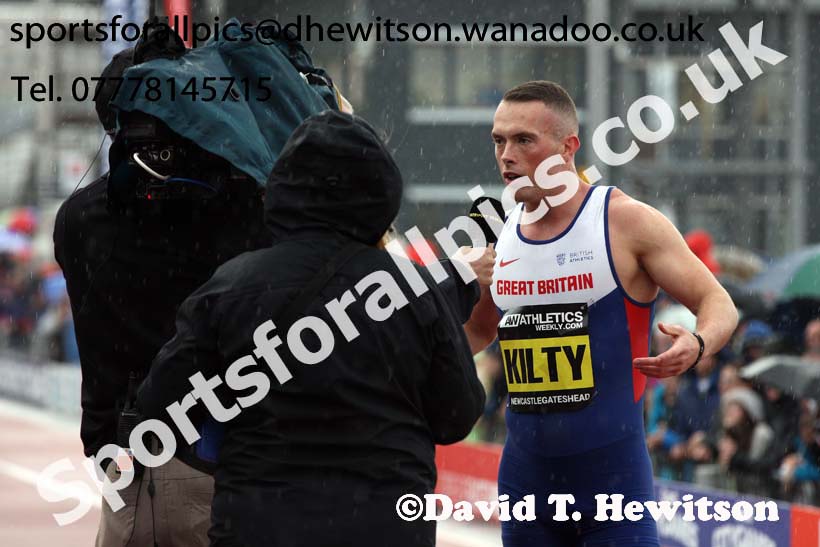 Richard Kilty interview after the 150 metres, Great North CityGames. Photo: David T. Hewitson/Sports for All Pics